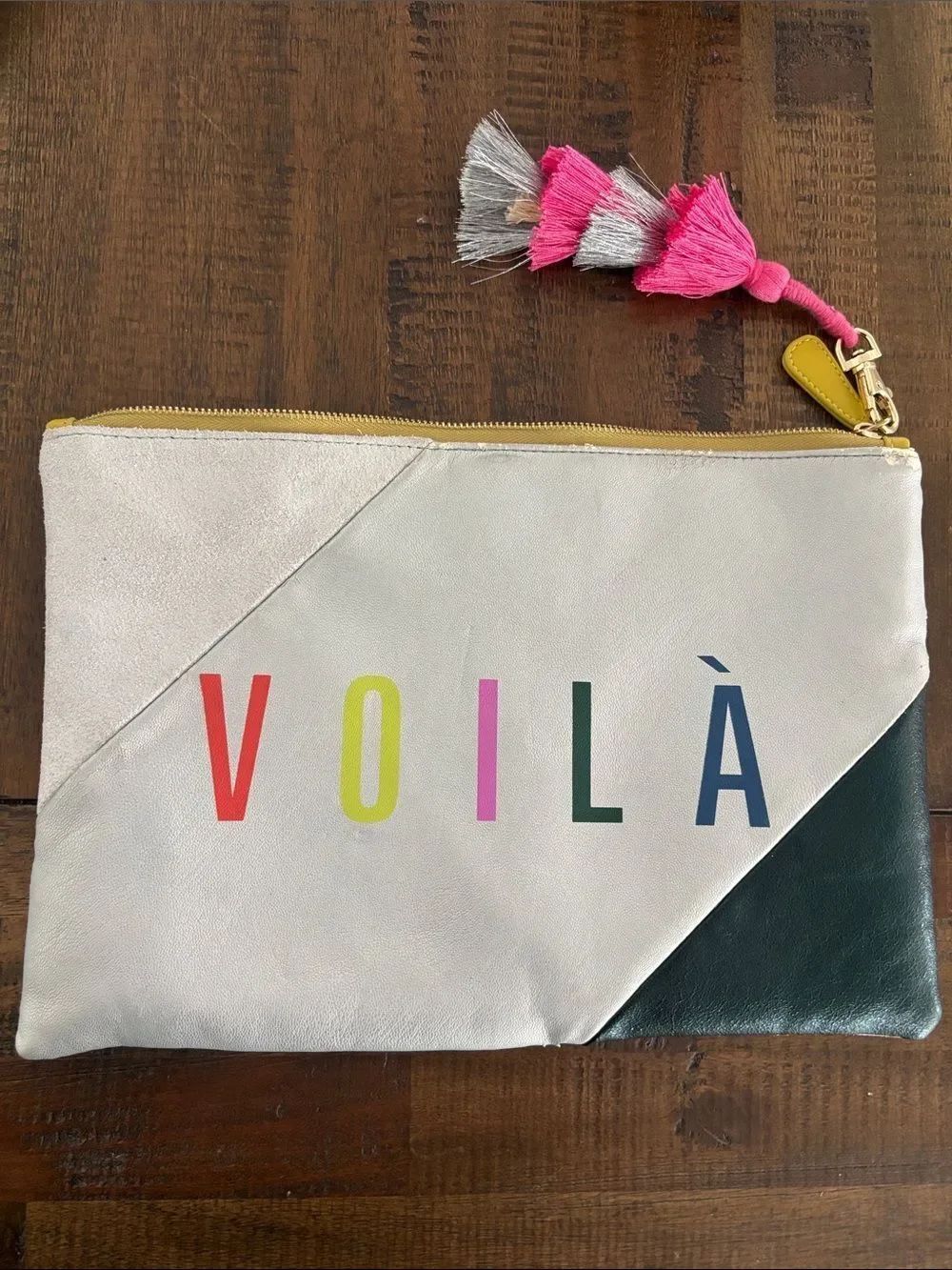 Anthropologie VOILA Multicolor Leather Zip Pouch for Women